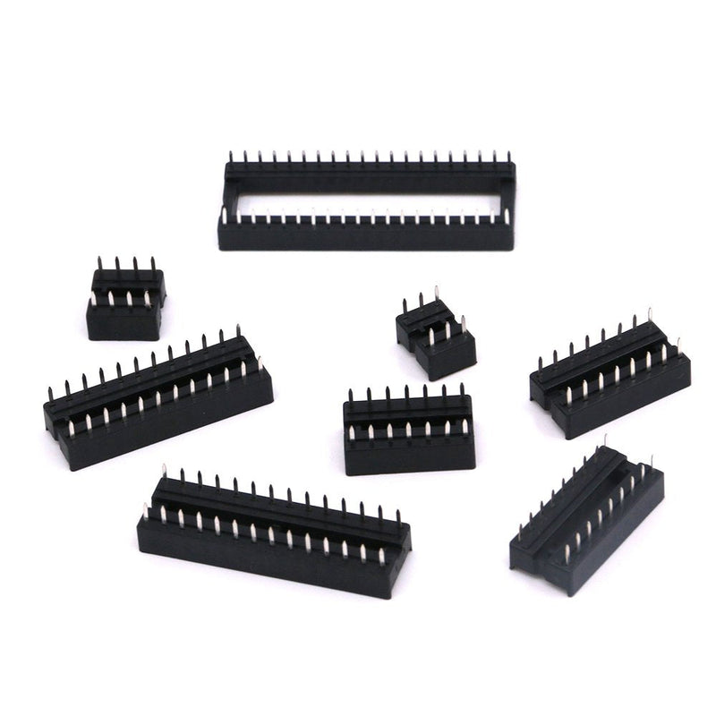  [AUSTRALIA] - Glarks 122pcs 2.54mm Pitch DIP IC Sockets Solder Version Adapter Assortment Kit (6/8/14/16/18/24/28/40 Pins)