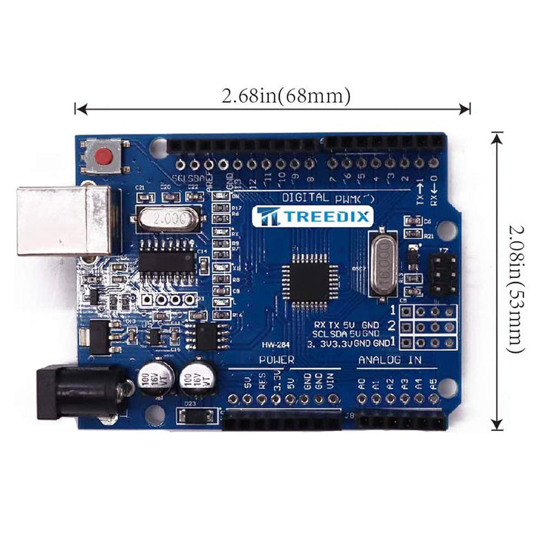  [AUSTRALIA] - Treedix ATmega328P CH340 Development Board Compatible with Arduino UNO R3 Board Kit for Starter with Cable