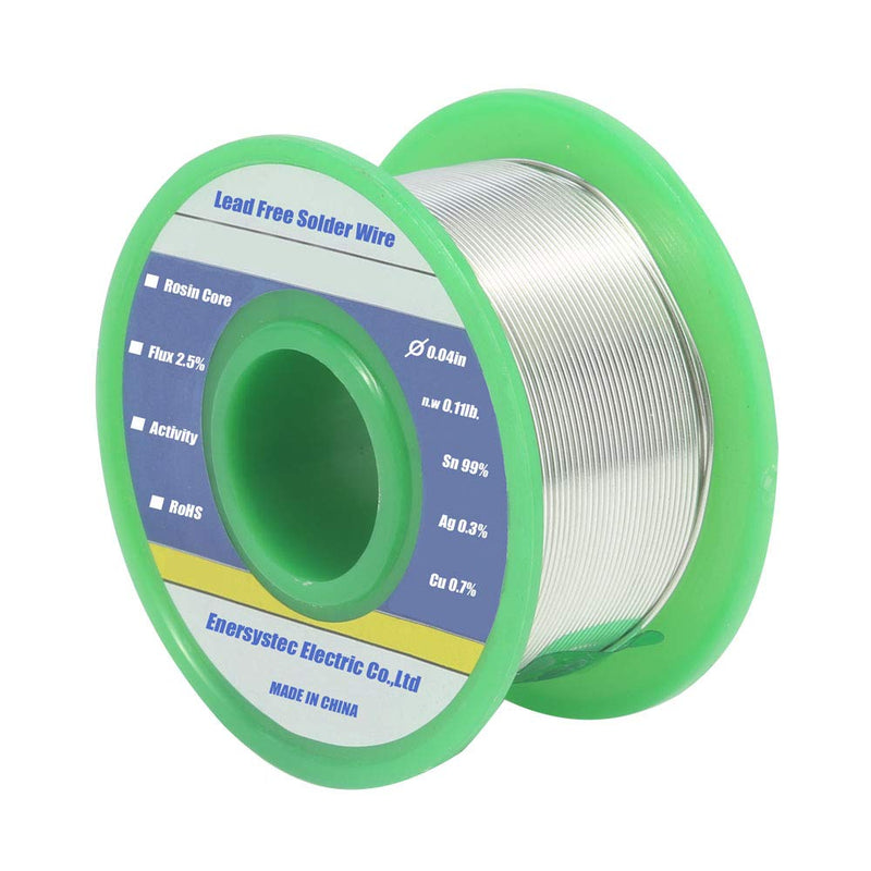  [AUSTRALIA] - Solder Wire Lead Free Rosin Core Flux 2.5% 0.04in 1.76oz Sn99 Ag0.3 Cu0.7 Flow for High Precision Electronics Soldering DIY Repair Soldering Study