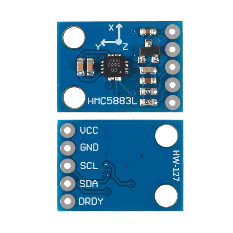  [AUSTRALIA] - ACEIRMC 5pcs GY-273 QMC5883L 3-Axis Compass Magnetometer Sensor Board Module IIC/I2C for Arduino 3-5V Power High Accurancy