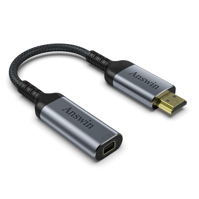  [AUSTRALIA] - HDMI to Mini DisplayPort Adapter, Answin 4K HDMI to Mini DisplayPort Active HDMI 1.4 Source for Xbox One/360, Mac Mini, PC/Laptops to Mini DP 1.2 Out Monitor with DisplayPort 1.2/Mini DisplayPort 1 ft