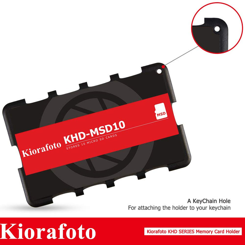 Kiorafoto KHD-MSD10 Easy Carry 10 Slots Slim Credit Card Size Lightweight Portable TF MSD Microsd Memory Card Case Storage Keeper Holder for 10 TF MSD Microsd Microsdhc Microsdxc Memory Cards Oganizer For 10 Micro SD - LeoForward Australia