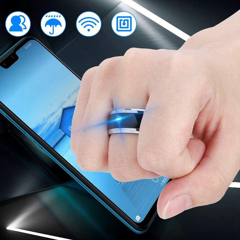  [AUSTRALIA] - awstroe Easy to Use NFC Smart Ring, Metal Material Universal Smart Ring, for Mobile Phone(size9) size9