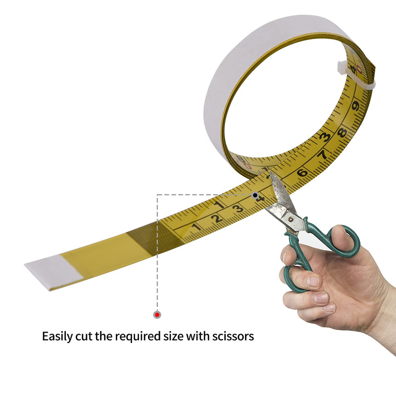  [AUSTRALIA] - Carkio Standard Measure Tape with Adhesive Backing Self-Adhesive Scale with Adhesive Tape (Left-Right Reading)1 Meter for Work Woodworking, Saw, Drafting Table
