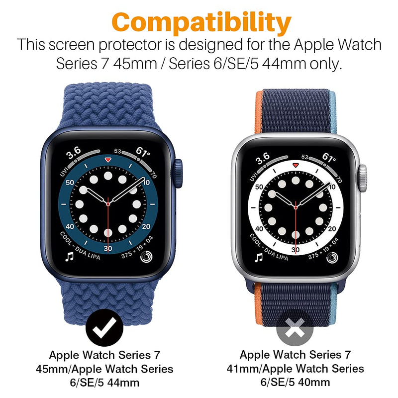  [AUSTRALIA] - LK 8 Pack Screen Protector Compatible with Apple Watch Series 7 45MM and Apple Watch Series 6 SE Series 5 44MM, Max Coverage, Self-Healing, Bubble Free, HD Transparent Flexible TPU Film