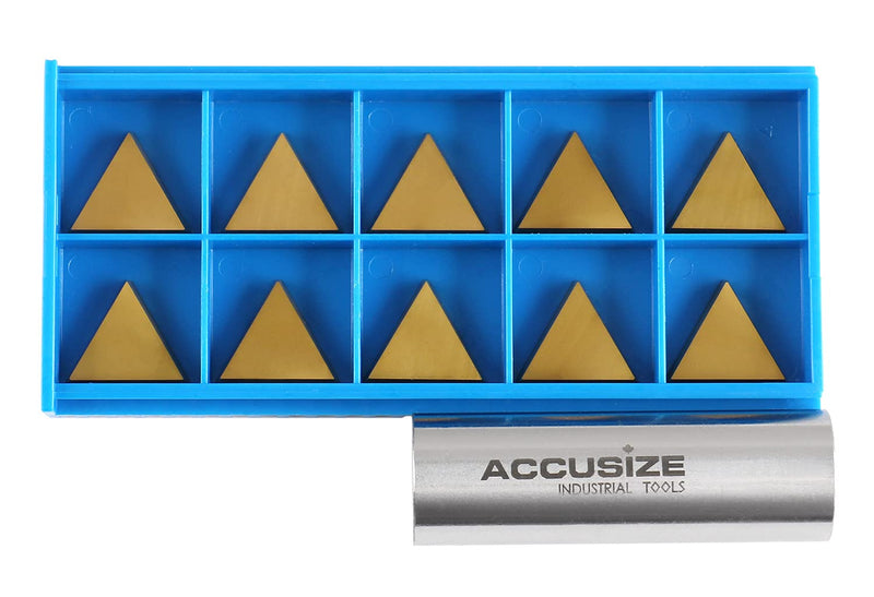  [AUSTRALIA] - Accusize Industrial Tools Tpg322 Tin Coated Carbide Inserts, 10 Pcs/Box, 2127-1028x10