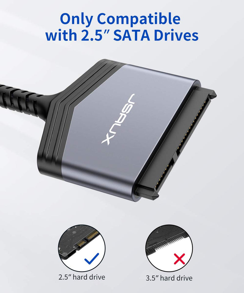  [AUSTRALIA] - SATA to USB C Cable, JSAUX USB-C 3.1 to 2.5” SATA III Hard Driver Adapter Aluminum Shell External Converter for SSD/HDD Data Transfer-Grey USB C-SATA Grey1