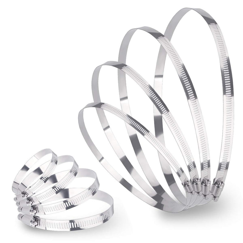  [AUSTRALIA] - LOKMAN 5 Pack 12 Inch Stainless Steel Hose Clamps Large Worm Gear Duct Clamps Adjustable from 11.5 inch-12 inch / 290mm - 310mm Fuel Line Hose Pipe Clamp for Dryer Vent Hose
