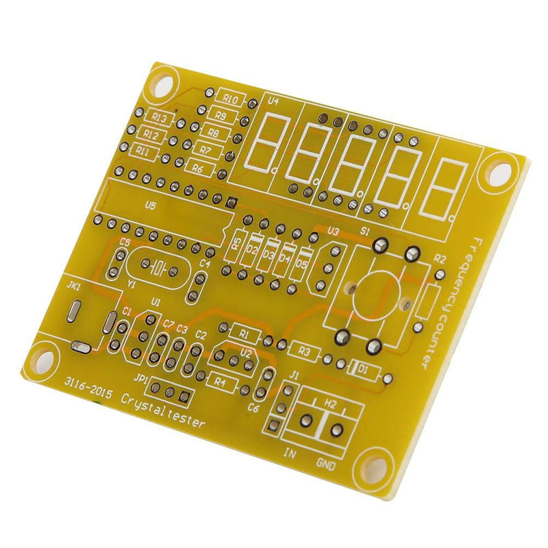  [AUSTRALIA] - 1Hz-50mHz Frequency Counter Module Crystal Oscillator Tester Module Frequency Measurement Diy Kit Yellow Case + Parts