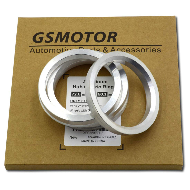 GSMOTOR 72.6 to 60.1 Hub Centric Rings, Aluminum Hubcentric Rings for Lexus GS300 GS350 GS400 IS250 IS300, Toyota Camry MR2 Sienna Avalon, Scion xB, Pack of 4 - LeoForward Australia