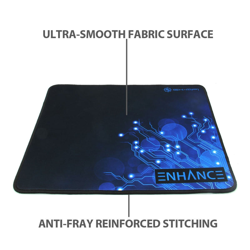 ENHANCE Large Gaming Mouse Pad XL - Big Mouse Mat, Anti-Fray Stitching, Non-Slip Rubber Base, High Precision Tracking for Thick Mousepad Smooth Cloth Fabric Professional Esports Mat (Blue) Black and Blue - LeoForward Australia