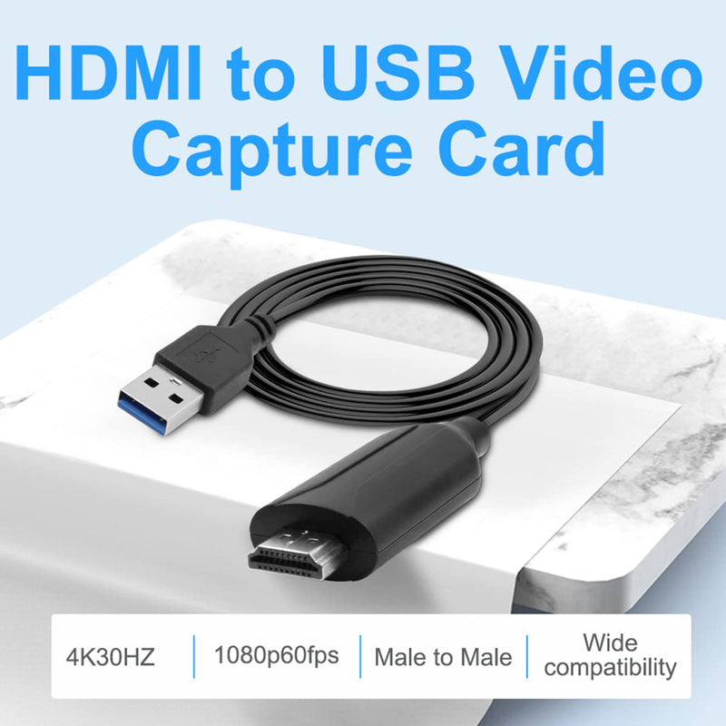  [AUSTRALIA] - Video Capture Cards, 4K HDMI to USB Video Capture Device, Card Game Capture Card Audio Capture Adapter, Record Video Audio Grabber for Gaming, Streaming, Teaching, Video Conference