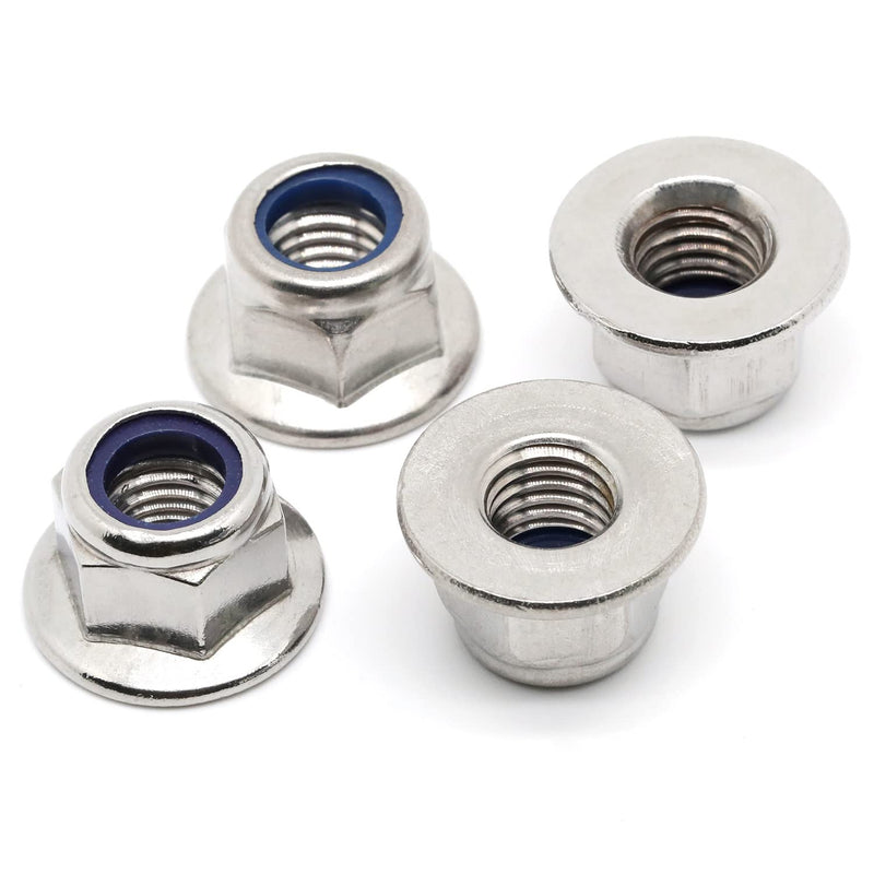  [AUSTRALIA] - M6-1.0 Flange Nylon Insert Lock Nuts Flanged Locknuts, DIN 6926, Stainless Steel 18-8 (304), Bright Finish, 25 PCS M6 (25 PCS)