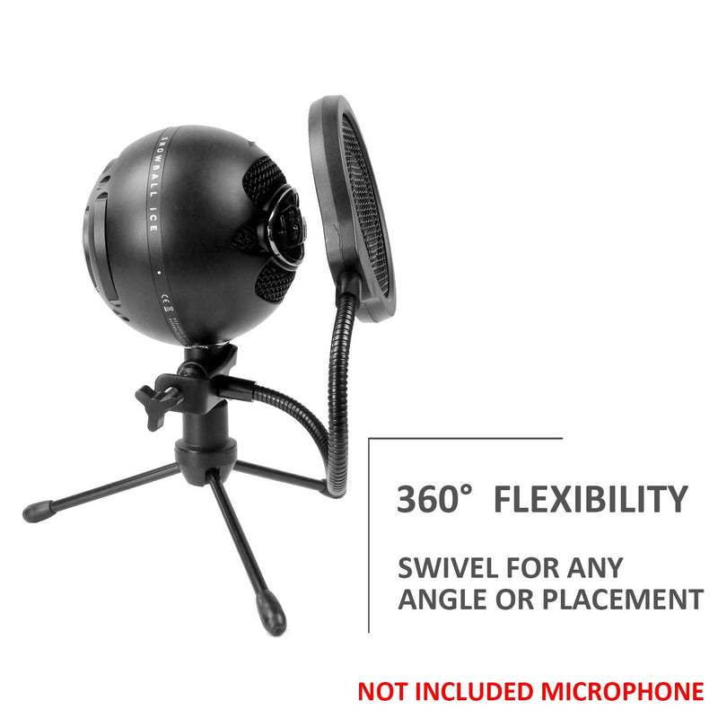  [AUSTRALIA] - Snowball Mic Pop Filter - 4 Inch 3 Layers Windscreen with Flexible 360° Gooseneck Clip Compatible with Blue Snowball Microphone to Improve Sound Quality by YOUSHARES