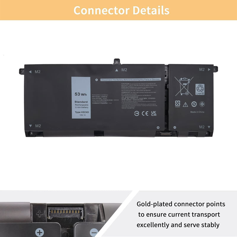  [AUSTRALIA] - NBULBL H5CKD Laptop Battery Replacement for Dell Vostro 5300 5401 5501 Latitude 3410 3510 Inspiron 5300 5401 5408 5501 5508 5400 7405 7300 7500 2-in-1 Silver Series 07T8CD [15V 53Wh]