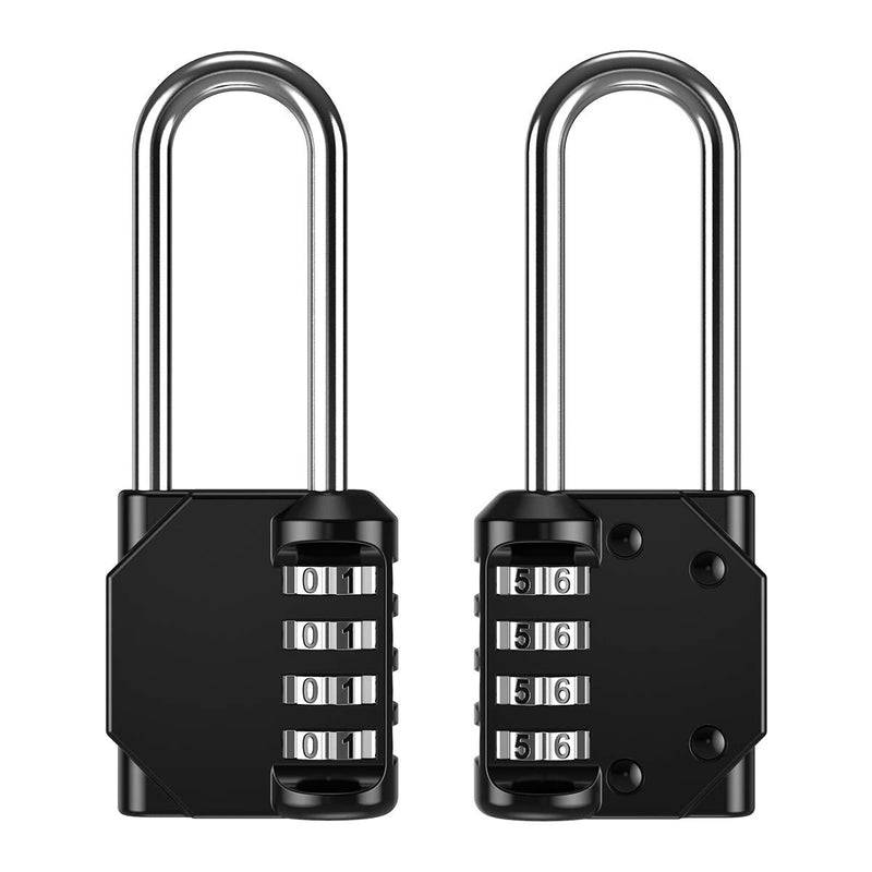  [AUSTRALIA] - ORIA 4 Digit Combination Lock, Combination Padlock, Waterproof Resettable Lock for School, Toolbox, Outdoor Fence, Hasp Cabinet and Storage (2 Pack) 4.5 IN