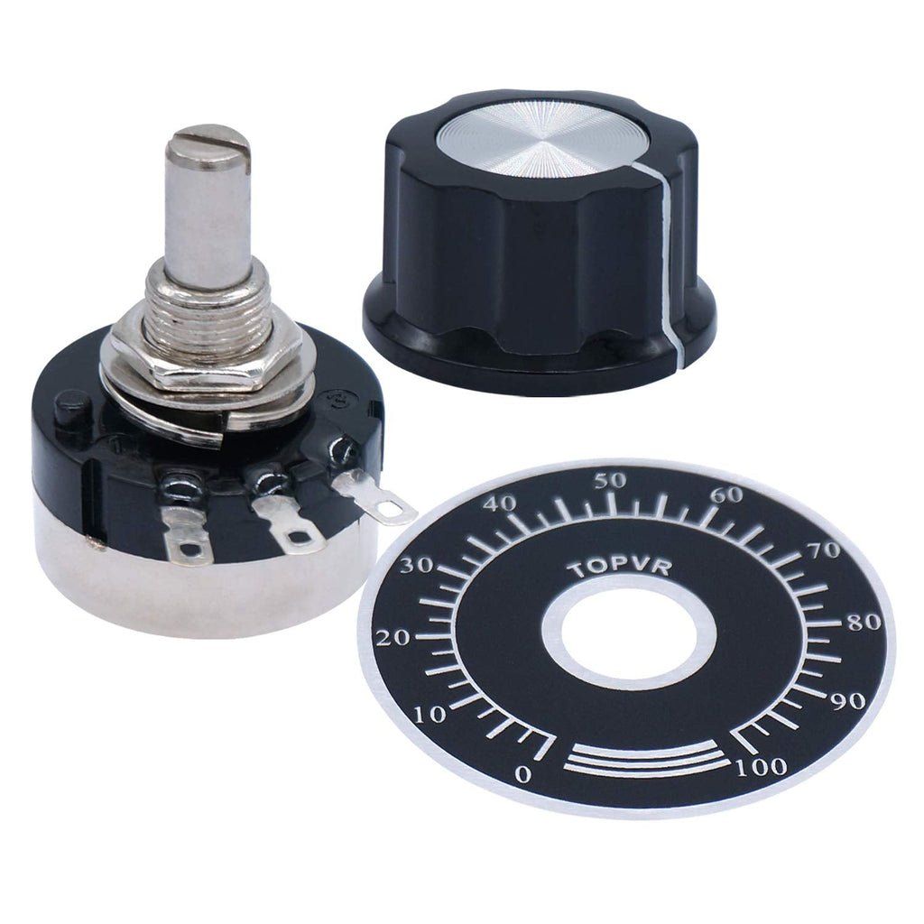  [AUSTRALIA] - Taiss 2pcs RV24YN20S 5K Potentiometer Single Turn Carbon Film Rotary Taper Potentiometer Used for Inverter speed regulation. Motor speed control + 2pcs A03 knob + 2pcs dials (B502 5K ohm) B502 5K ohm