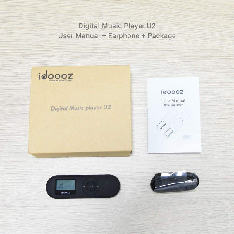  [AUSTRALIA] - Mp3 Player,USB Mp3 Player with FM Radio,Voice Recorder,idoooz U2 8GB Music Player Support One-Button for Recording (Black)