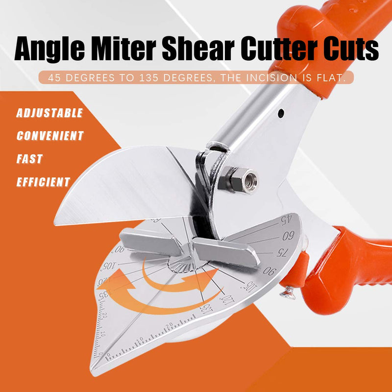  [AUSTRALIA] - Hilitchi Upgraded Multi Angle Miter Shear Cutter Cuts 45 to 135 Degree Miter Snips Cutting Tool for Small Miter Jobs and DIY Projects with 5 Replacement Blades and Spanner