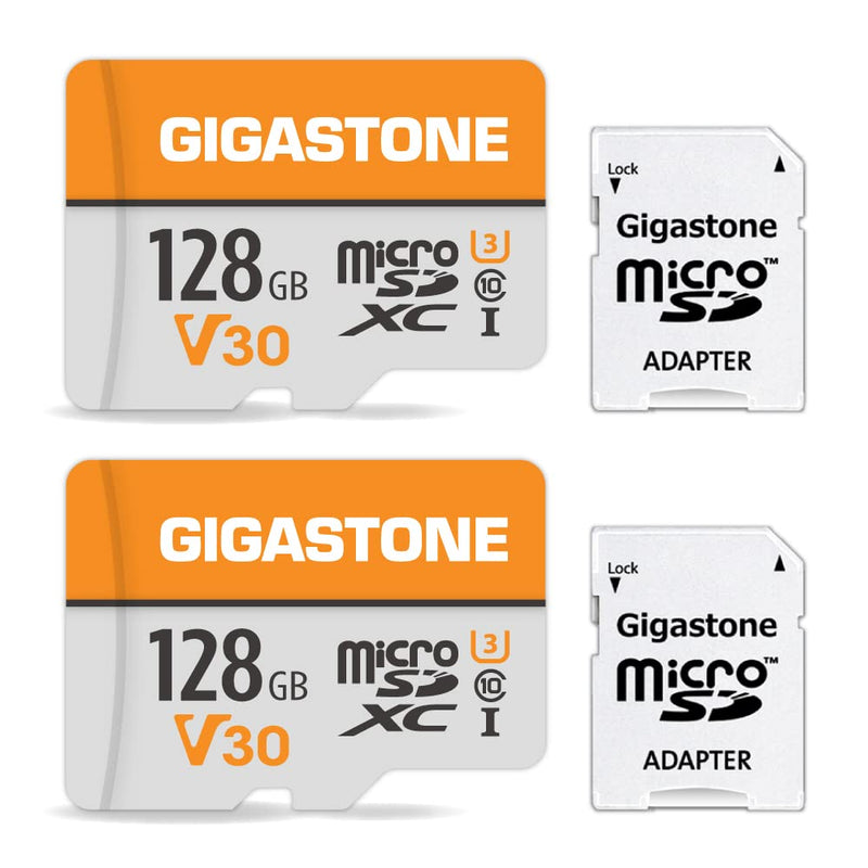  [AUSTRALIA] - Gigastone 128GB 2-Pack Micro SD Card, 4K Video Pro, GoPro, Surveillance, Security Camera, Action Camera, Drone, 95MB/s MicoSDXC Memory Card UHS-I V30 Class 10 128GB 4K Video Pro 2-Pack