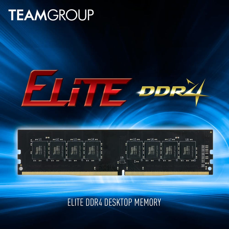  [AUSTRALIA] - TEAMGROUP Elite DDR4 8GB Single 2400MHz PC4-19200 CL16 Unbuffered Non-ECC 1.2V 1Rx8 UDIMM 288 Pin PC Computer Desktop Memory Module Ram Upgrade- TED48G2400C1601 2400MHz- 8GB