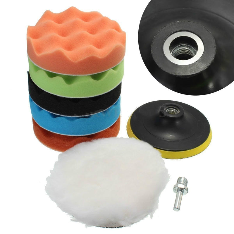  [AUSTRALIA] - Yosoo Auto Car Polisher Car Polishing Waxing Foam Sponge Buffer Buffing Pads Set (7 inch) 7 inch