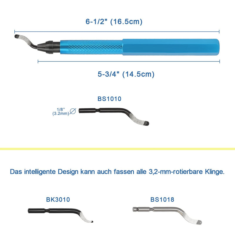  [AUSTRALIA] - VASTOOLS hand deburring tool set/deburring tool with 10 pieces of high-speed steel replacement blades/for steel, copper, aluminum and plastic 11 BS1010 blades