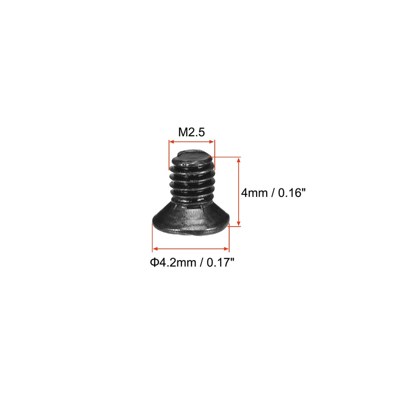  [AUSTRALIA] - uxcell M2.5 x 4mm Phillips Screw Fastener Black for Laptop PC TV Fan Switch 150pcs M2.5x4mm