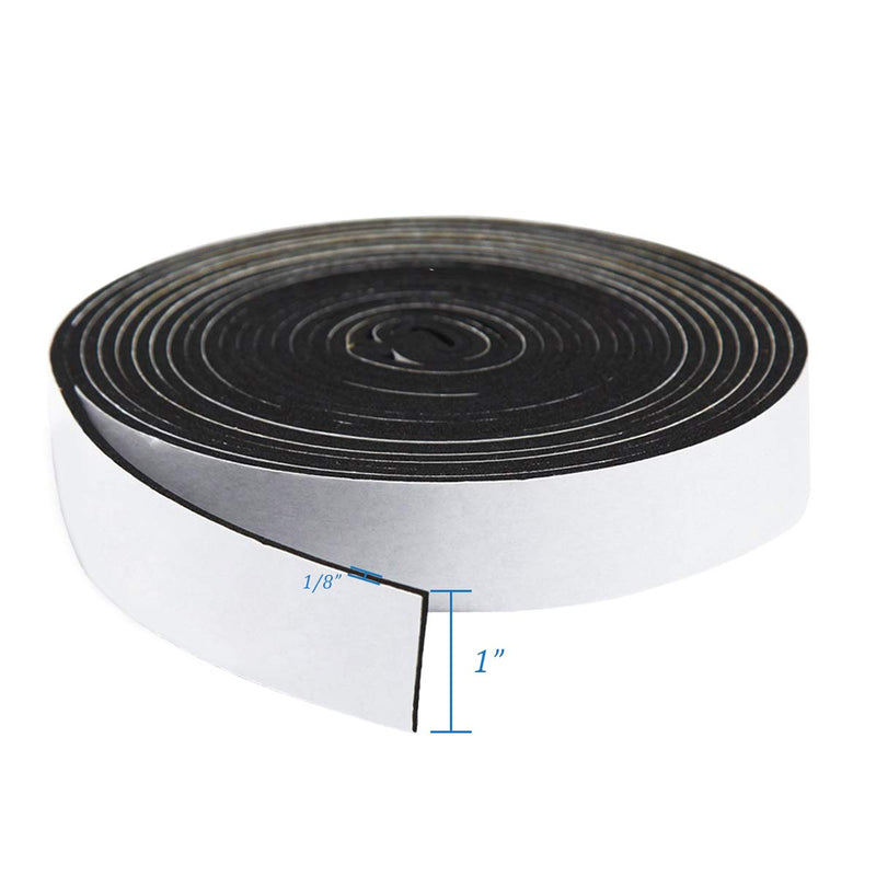  [AUSTRALIA] - Foam Insulation Tape Self Adhesive,Weather Stripping for Doors and Windows,Sound Proof Soundproofing Door Seal,Weatherstrip,Cooling,Air Conditioning Seal Strip (1In x 1/8In x 33Ft, Black) 1In x 1/8In x 33Ft