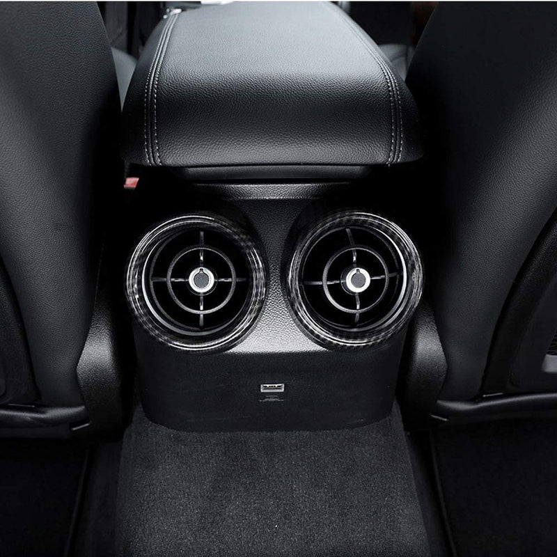 Carbon Fiber Style ABS Plastic Car Rear Row Air Conditioning Vent Outlet Cover Trim For Alfa Romeo Giulia 2017-2019 Car Accessories - LeoForward Australia