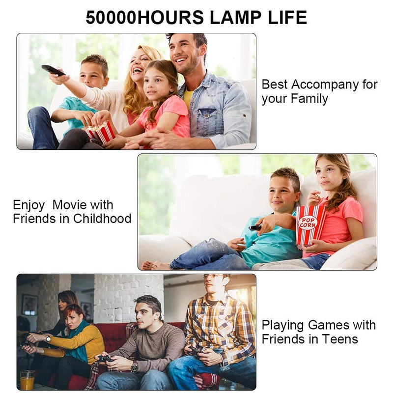 Mini Projectors, Home Cinema Projector Portable 1080P LED HD Projector Outdoor Movie projectors Support Laptop PC Phone HD Multimedia Interface Great Gift Pocket Projector for Party Camping(Yellow) - LeoForward Australia