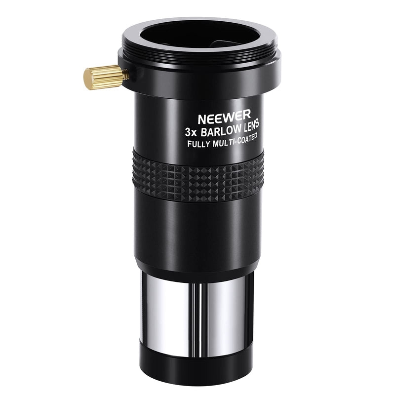  [AUSTRALIA] - NEEWER 3X Barlow Len for 1.25" Telescope Eyepiece, Multi Coated Triple Magnification Telescope Lens Accessory, Fully Metal Build with M42 Thread to Connect to DSLR or SLR Camera, LS-T11