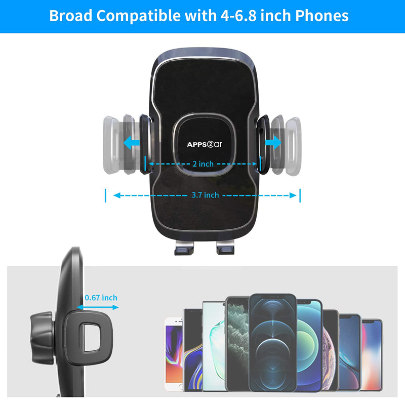  [AUSTRALIA] - APPS2Car 13'' Gooseneck Car Phone Holder, Industrial-Strength Car Phone Mount Windshield Suction Cup, Holder for Cell Phone in Truck, Long Arm Phone Holder Mount for Truck