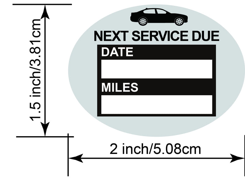  [AUSTRALIA] - Oil Change Service Reminder Static Cling Stickers Black Oval 1.5x2 inch Oil Change Stickers 102 Labels