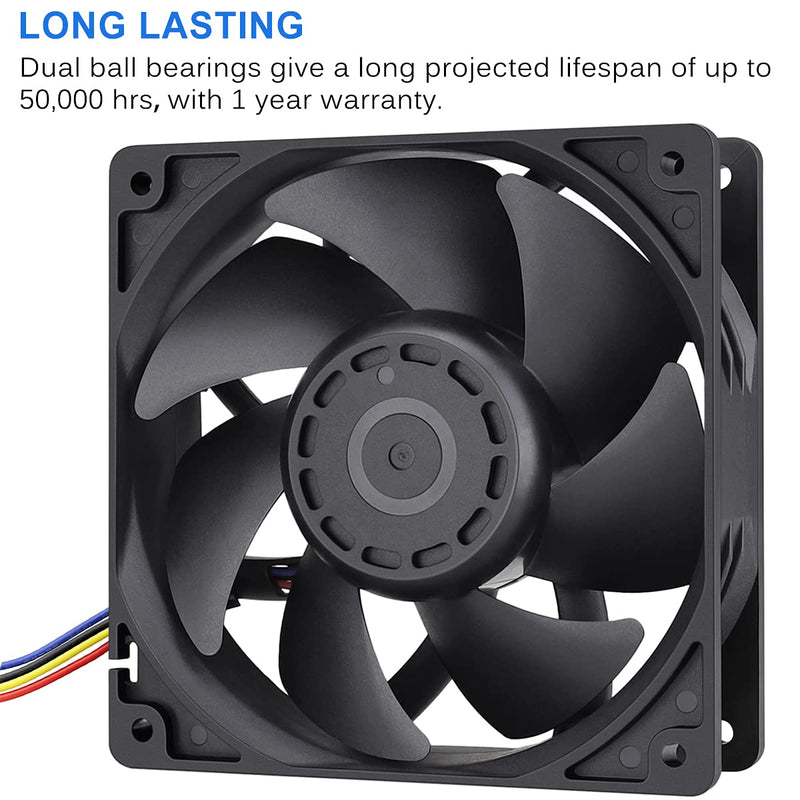  [AUSTRALIA] - GDSTIME 1238 120mm 12V PWM Fan, 120mm x 38mm 213CFM DC Brushless Cooling Fan 120x120x38mm fan