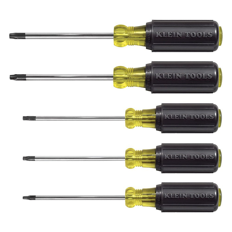  [AUSTRALIA] - Klein Tools 19555 TORX Cushion Grip Screwdriver Set with T15, T20, T25, T27 and T30 Tip sizes, 5-Piece