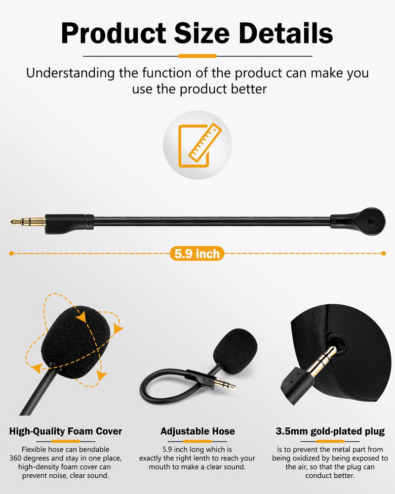  [AUSTRALIA] - Replacement Game Mic Compatible for Logitech G PRO - AKKE 3.5mm Jack Detachable Microphone Boom Noise Cancelling for Logitech G PRO,Logitech G PRO X Gaming Headsets
