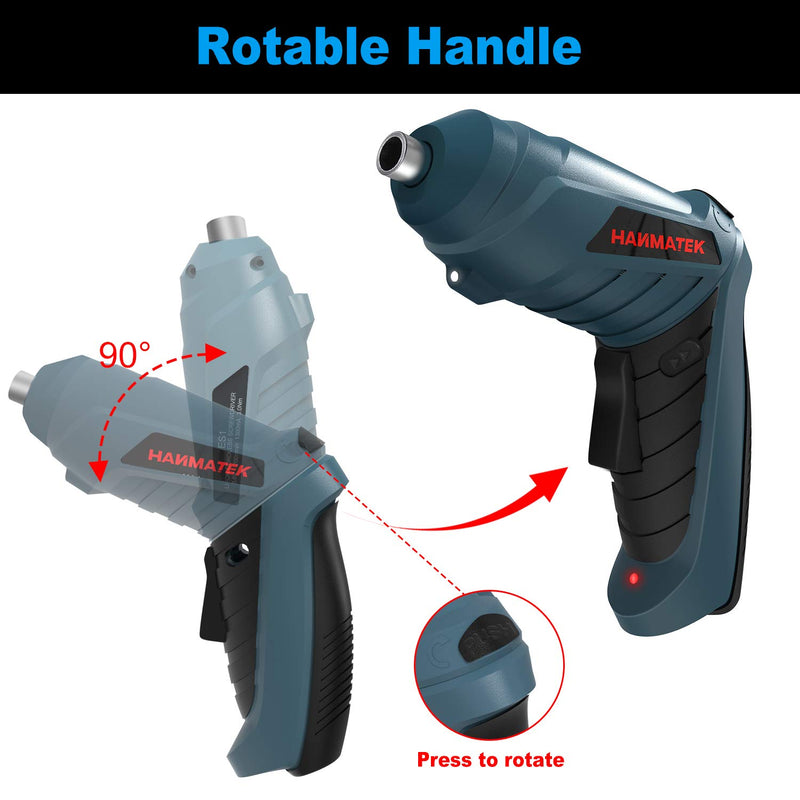  [AUSTRALIA] - HANMATEK Rechargable Cordless Screwdriver Kit with straight and pistol style Powerful Electric Screwdriver Small Screw Guns