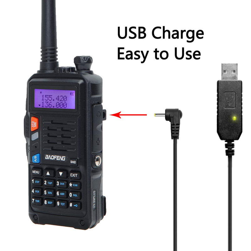 Airiton&BAOFENG UV-S9 Plus 8W/4W/1W Portable Ham Radio Handheld Dual Band 2 Way Radio with 2200mAh Battery USB Charger Cable (Black) black - LeoForward Australia