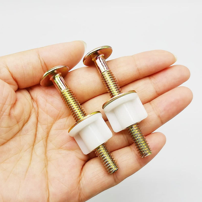  [AUSTRALIA] - 2 Pack Universal Toilet Seat Bolts Screws Set Heavy Duty Toilet Seat Hinge Bolts with Plastic Nuts and Metal Washers Replacement Parts for Top Mount Toilet Seat Hinges