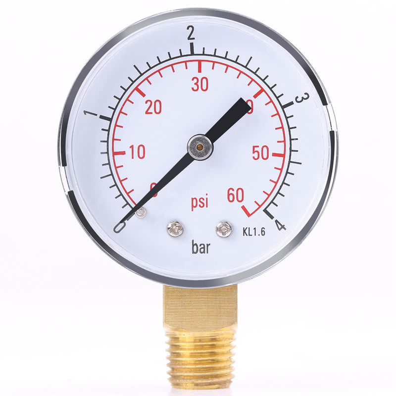  [AUSTRALIA] - Pressure gauge, pressure tester 0-4 bar/0-60 psi 1/4 inch NPT hydraulic pressure gauge for air, water, oil, air and other materials