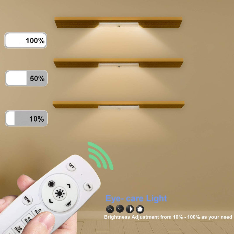  [AUSTRALIA] - Battery Operated Lights Wireless Under Cabinet Lights with Remote Control LDOPTO Dimmable 10-LED Closet Light Battery Powered Stick On Lights with Timing and Touch Switch for Kitchen Stairs 1 Pack 1-Pack