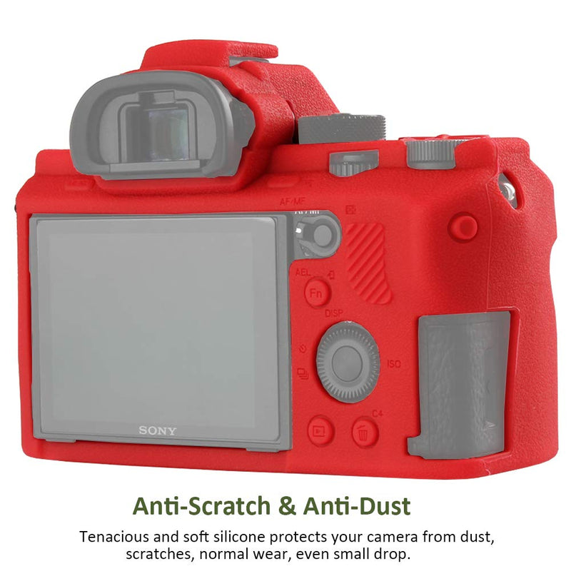  [AUSTRALIA] - Easy Hood Camera Case for Sony Alpha A7II A7RII A7SII A7 II A7R II A7S II A7R2 ILCE-7RM2 ILCE-7M2 Soft Silicone Rubber Camera Protective Body Case Skin Camera Protector Cover (Red) Red