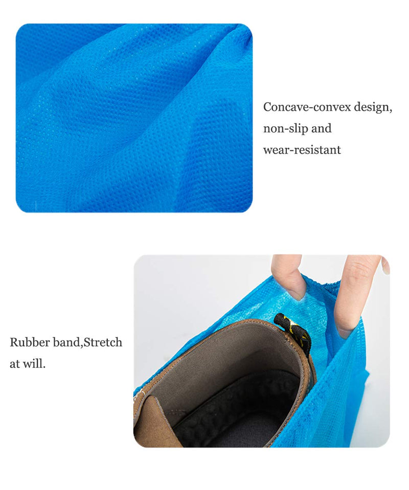  [AUSTRALIA] - Valleycomfy Shoe Covers 100pack/50pairs Shoe Covers Disposable Non Slip booties for shoes covers Nonwoven Shoe Cover BLUE 100PCS