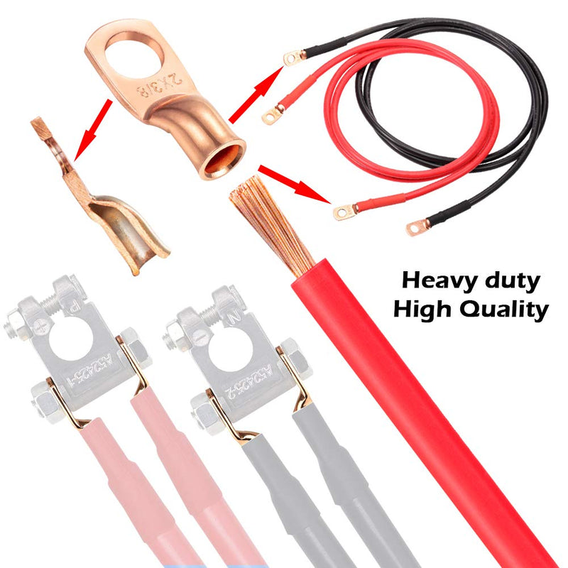  [AUSTRALIA] - Ampper Heavy Duty Copper Wire Lugs, UL Eyelets Ring Crimp Copper Terminal Connectors for Battery Cable Ends and More (1 Awg, 1/2" Ring, 10 Pcs) 1/2" Ring (M12) 1 Awg