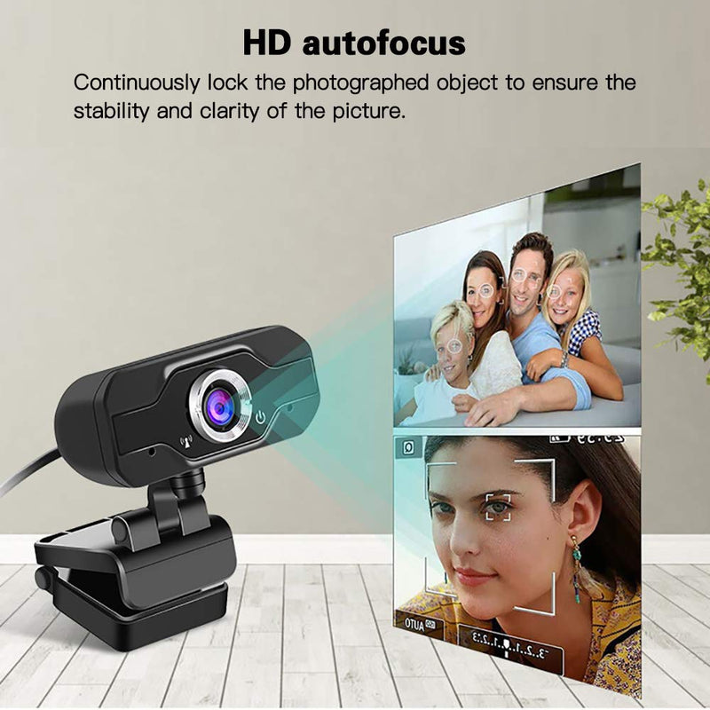  [AUSTRALIA] - Webcam with Microphone, 1080P Full HD USB Desktop Laptop Web Camera for Video Conferencing, Online Work, Home Office, YouTube, Recording, Online Network Teaching and Streaming