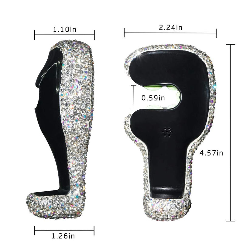  [AUSTRALIA] - EING 2 Pcs Car Headrest Hanger Auto Back Seat Hook with Bling Crystal Rhinestones - Silver A1-silver