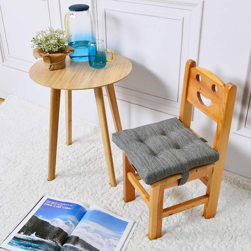  [AUSTRALIA] - baibu Soft Kids' Chair Pads Square Seat Cushion with Ties for School Chair/Wood Chairs - One Cushion Only(Gray, 10" (26CM)) Gray 10x10x1.2in