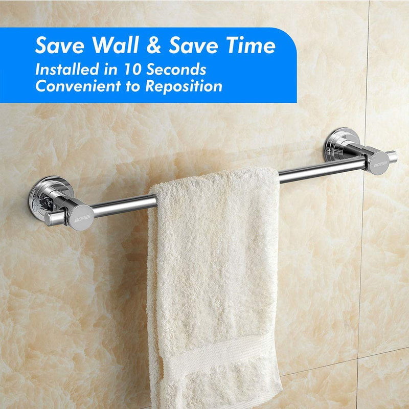  [AUSTRALIA] - BOPai 24 inch Vacuum Suction Cup Towel Bar,Removeable Shower Mat Rod Shower Door Adhesive Towel Bar Suction Towel Rack,Premium Chrome