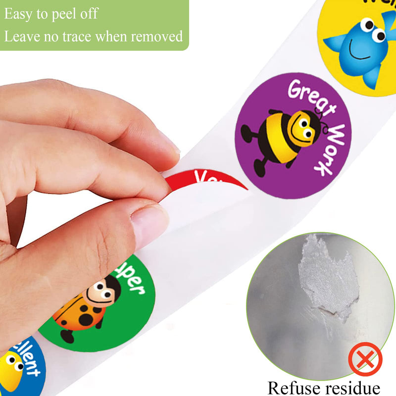  [AUSTRALIA] - 1000 Pcs Teacher Stickers for Students Reward Stickers in 10 Designs, Incentive Student Sticker (1 Inch)